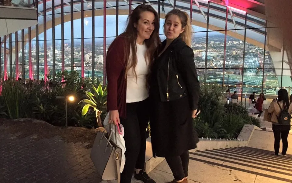 Nadieh tijdens haar stage in London, Engeland 1