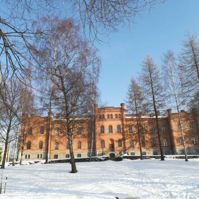 Dionne tijdens haar stage in Finland