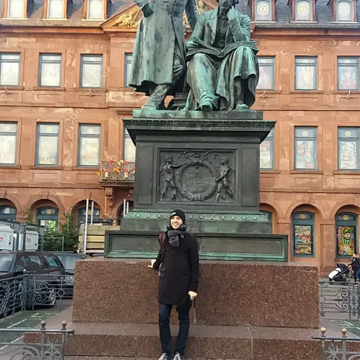 Kiril tijdens zijn stage in Frankfurt