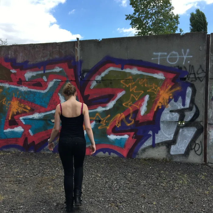 Roos tijdens haar stage in Berlijn