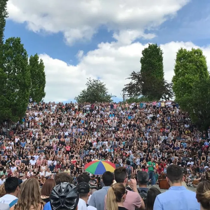 Sarah tijdens haar stage in Berlijn