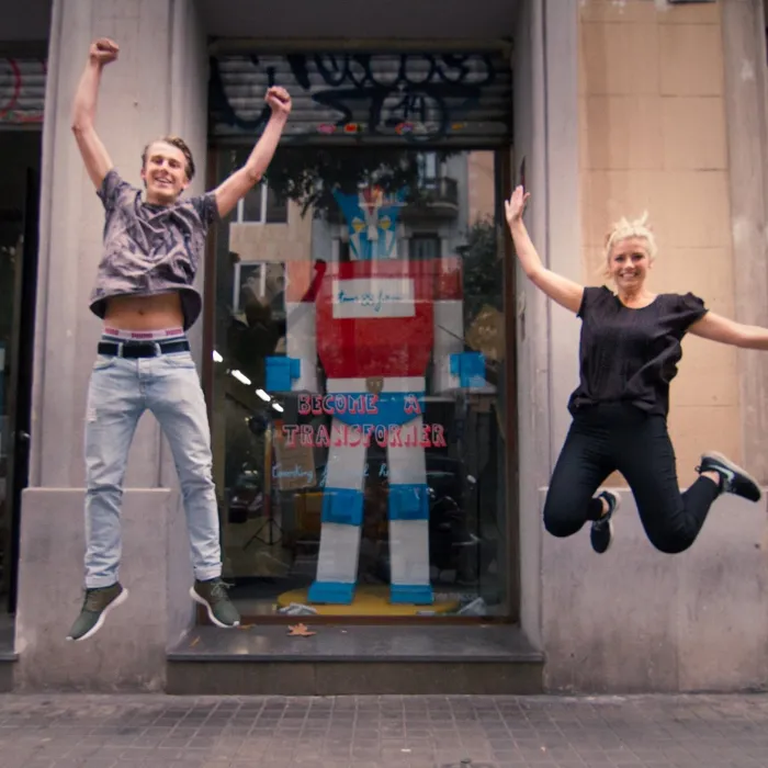 Thijs tijdens zijn stage in Barcelona