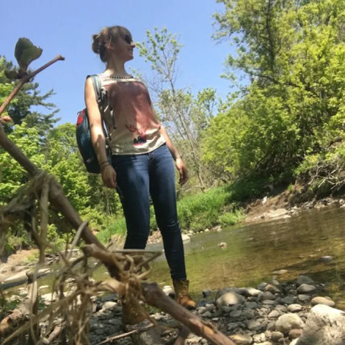 Iris tijdens haar stage in Toronto