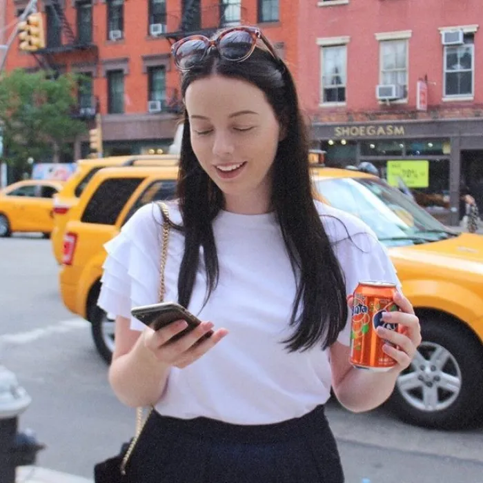 Tessa tijdens haar stage in NYC